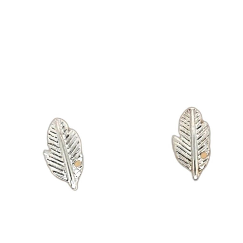 Indio Jewelry Tiny Silver Feather Stud Earrings #100